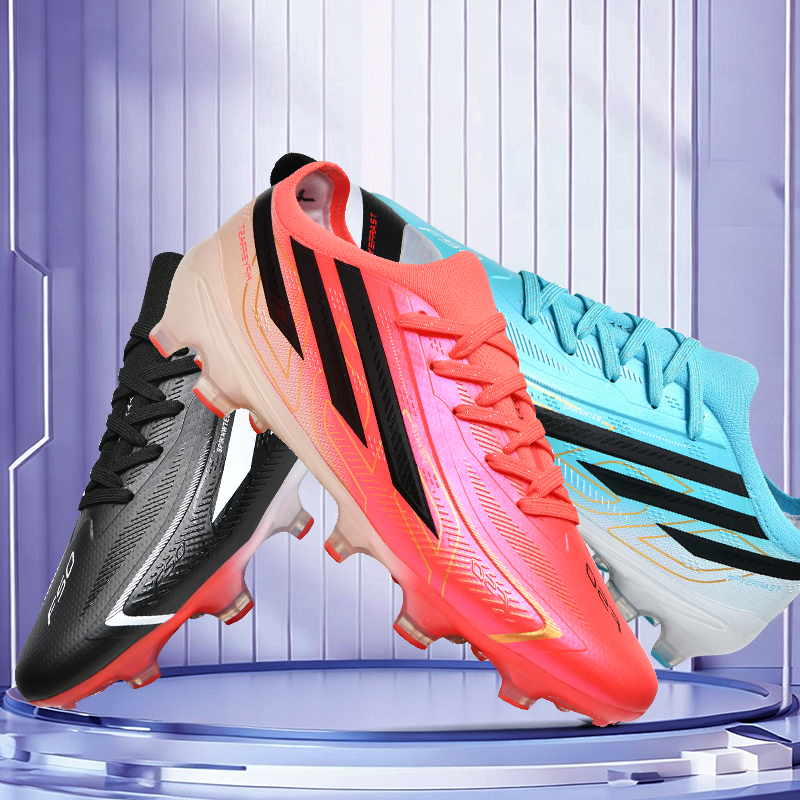 F50-Pink soccer shoes in pink and white – product view 5