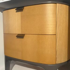 Curved Wood Tone Bedside Cabinet design reference view 1 for GAZLL wholesale furniture sourcing