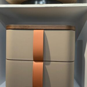 Taupe Bedside Cabinet with Orange Accent design reference view 1 for GAZLL wholesale furniture sourcing