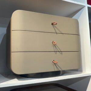 Cream Three Drawer Bedside Cabinet with Tassel Pulls design reference view 1 for GAZLL wholesale furniture sourcing