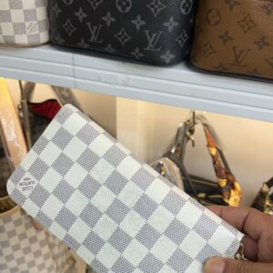 White Checkered Clutch Bag