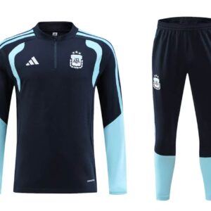 Navy and Sky Blue short zipper long sleeve training top and matching trousers, design 52