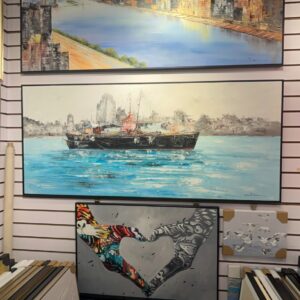 Cityscape and Harbour Wall Paintings, showroom design reference 1 for GAZLL wholesale wall art and interior décor sourcing